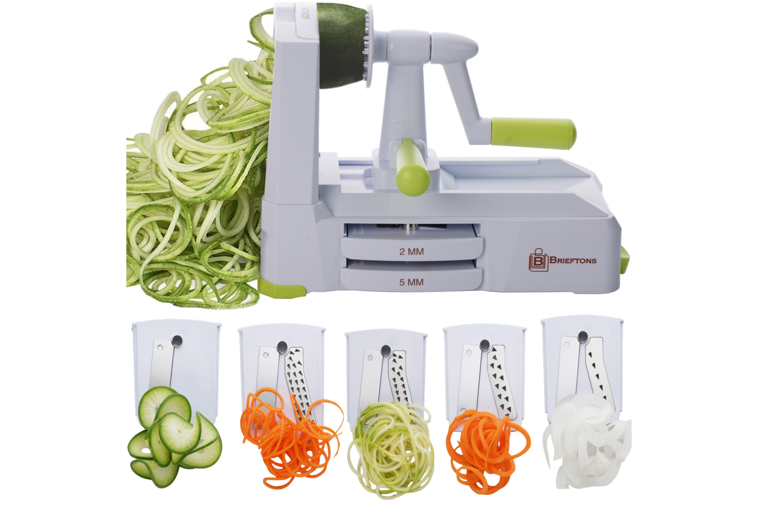 Spiralizer 3-Blade Vegetable Slicer, Strongest-and-Heaviest Spiral Slicer,  Vegetable Chopper Onion Chopper, Safe Food Chopper, Blue