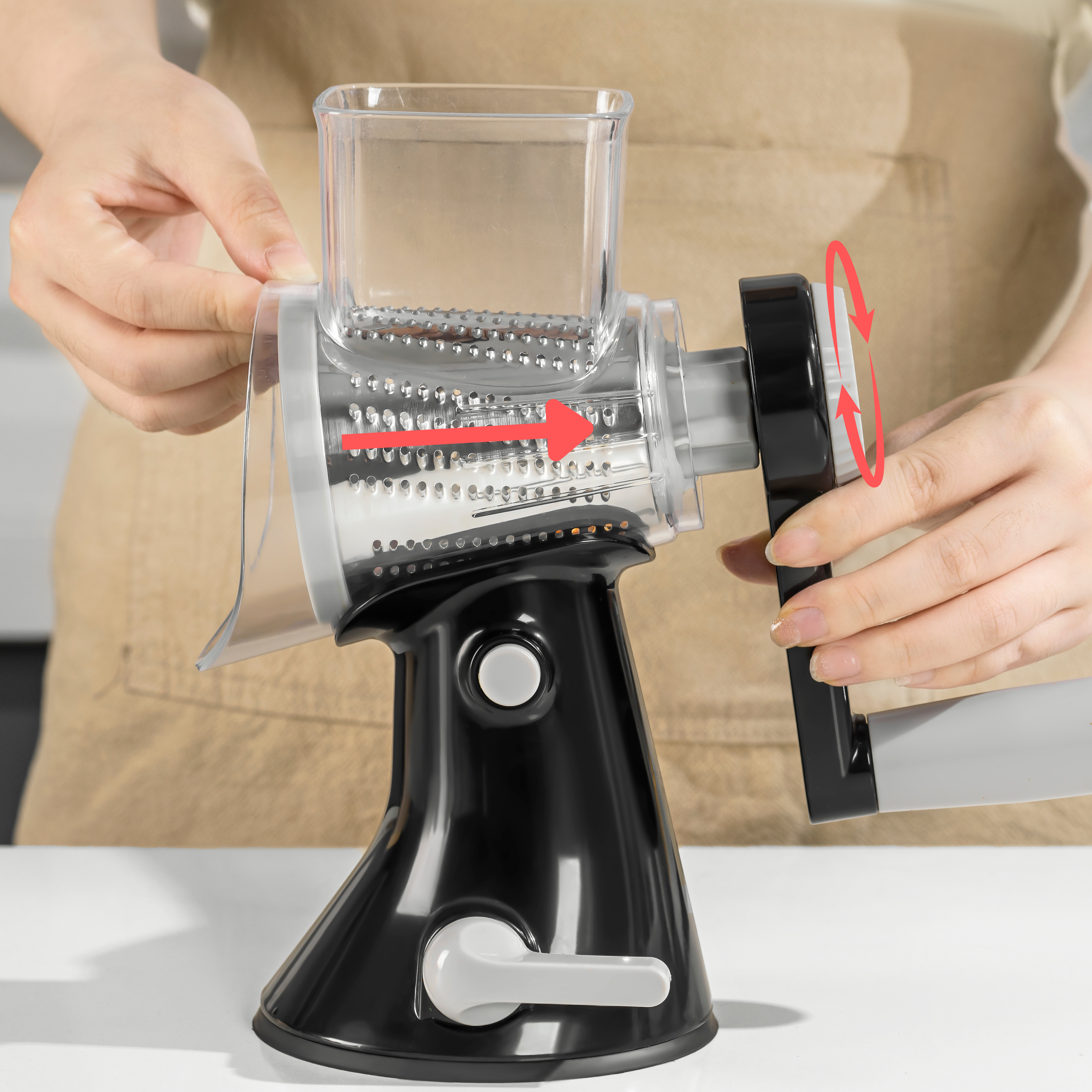 Brieftons 4-Blade Rotary Grater How to Use