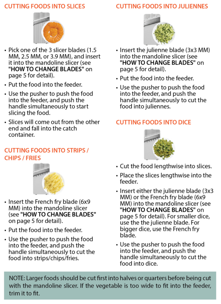 How to cut foods with the Brieftons Safe mandoline slicer